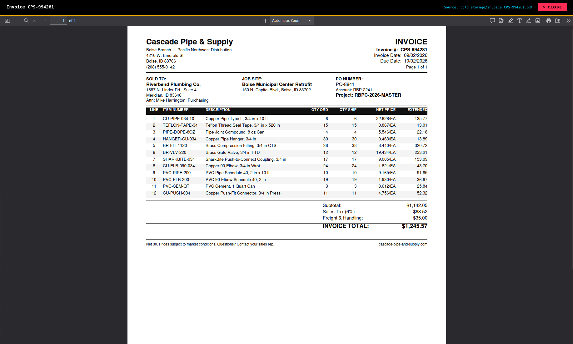 Commodity Intelligence — live spot prices mapped to your invoice SKU categories